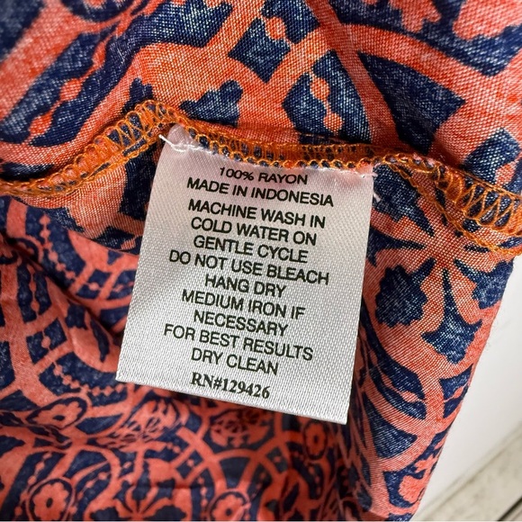 Escapada Living Charleston Tunic Dress Navy Orange Zambia Print Size Small NWT - Picture 6 of 6